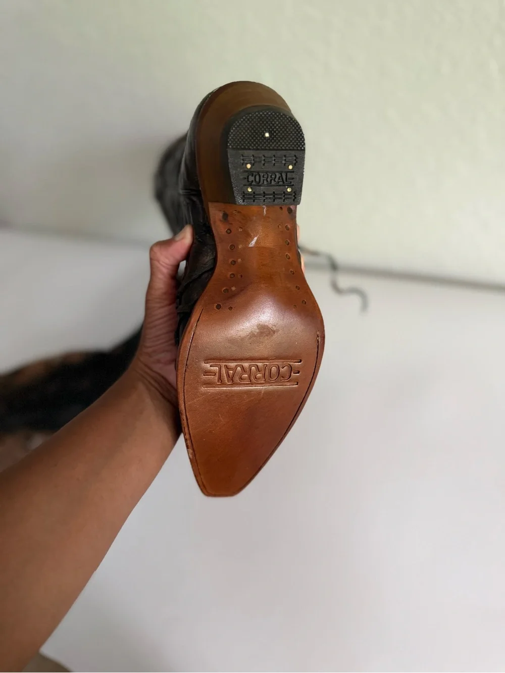 Corral Metallic Brown Floral Embroidered Western Boots